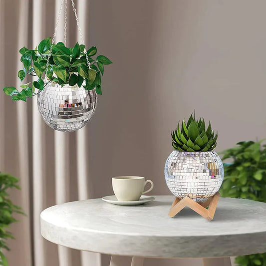 Disco Ball Flower Hanging Vase